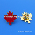 canade maple shape gold plated butterfly clutch lapel pin
